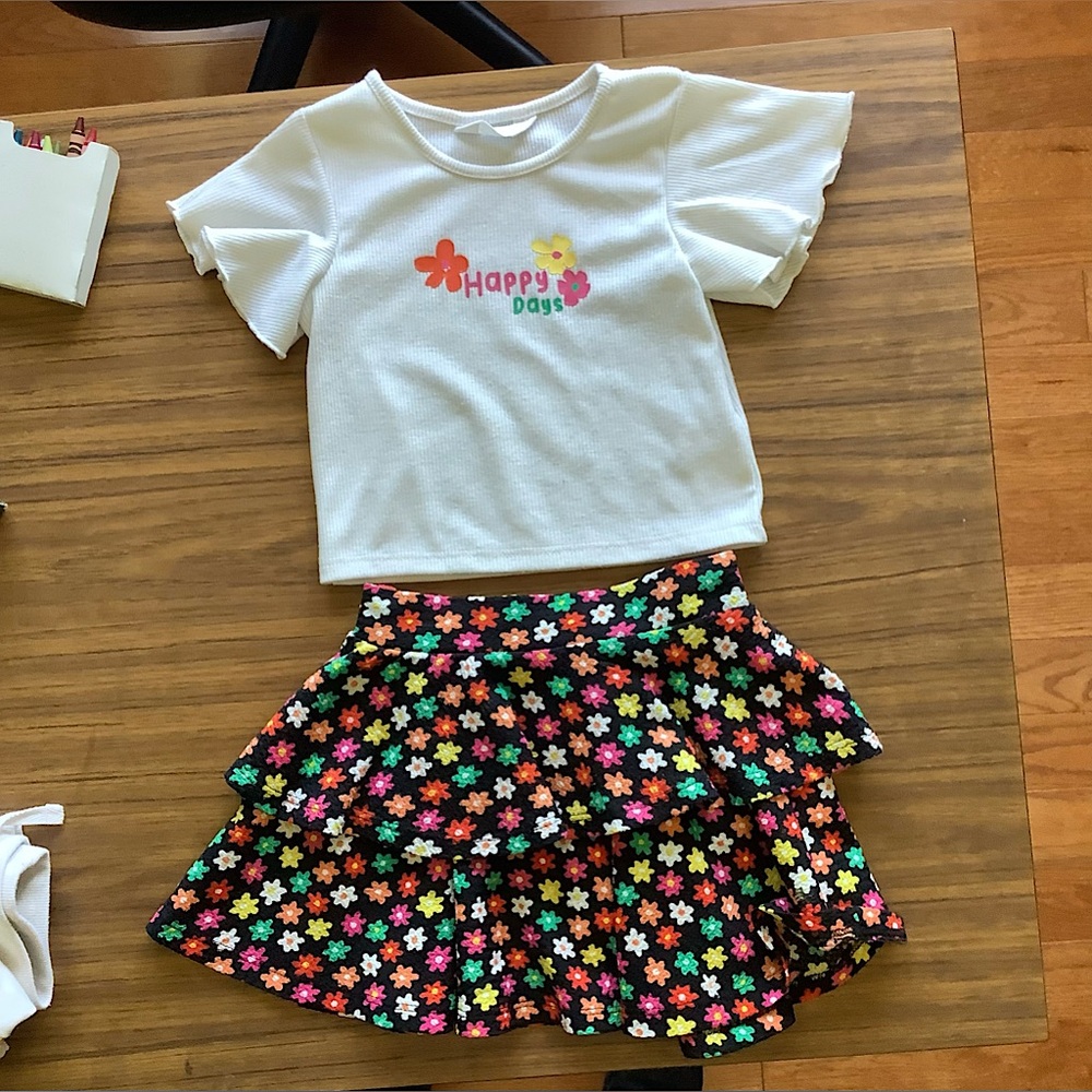 Toddler's  Floral Skirt Set, size 2-3yrs